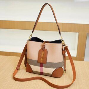 Women's Cowhide Genuine Leather Crossbody Bags 2024 New Plaid Premium Handbag